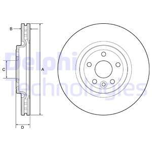 Bromsskiva, Framaxel, JAGUAR F-PACE, LAND ROVER RANGE ROVER VELAR, LR090684, T4A2342