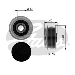 Frihjulskoppling, generator, CHEVROLET,OPEL,VAUXHALL, 1204366, 6204889, 97186700, 97355778