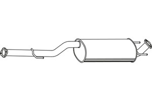 Mittenljuddämpare, Mitt, TOYOTA HILUX Pick-up VII, 17403-0L060, 17403-0L061