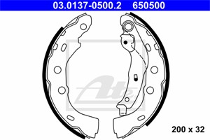 Bromsbackar, sats, Bakaxel, SUBARU JUSTY II, SUZUKI SWIFT Halvkombi II, SWIFT Sedan II, 5320080EC0, 53200-80EC0