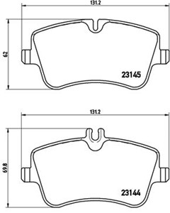 Bromsbeläggsats, MERCEDES-BENZ C-KLASS [W203], C-KLASS Coupé [CL203], C-KLASS T-Model [S203], CLC-KLASS [CL203], CLK [C209], SLK [R171],