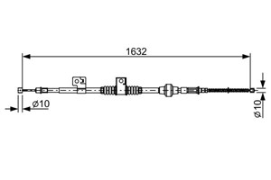 Vajer, parkeringsbroms, Höger, MITSUBISHI ASX, ASX Van, OUTLANDER II, OUTLANDER Van II, 4820A038