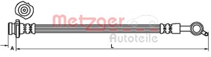 Bromsslang, Bak, Vänster, NISSAN X-TRAIL, 46210JG013