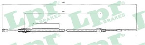 Vajer, parkeringsbroms, Bak, Vänster, CITROËN C8, FIAT ULYSSE, LANCIA PHEDRA, PEUGEOT 807, 1487274080, 4745T6