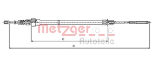 Vajer, parkeringsbroms, Bak, Höger, Vänster, SEAT,VW, 6N0 609 721L, 6N0 609 721M