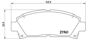 Bromsbeläggsats, Framaxel, TOYOTA AVENSIS, AVENSIS Kombi, AVENSIS Liftback, CALDINA Kombi, CARINA E VI, CARINA E Sedan VI, MR2 II, 04465