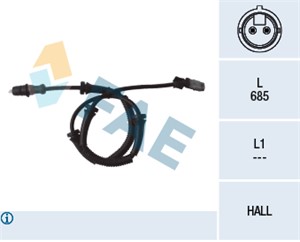ABS-givare, Sensor, hjulvarvtal, Framaxel, OPEL,RENAULT, 4414181, 4418054, 4418993, 47910-00QAD, 82 00 583 498, 91165926, 93192439, 9385