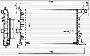 Kylare, motorkylning, OPEL VECTRA B, VECTRA B Halvkombi, VECTRA B Kombi, VAUXHALL VECTRA, 1300158, 90499823