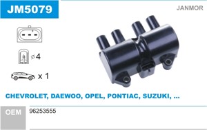 Tändspole, CHEVROLET,DAEWOO, 96253555