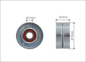 Spännrulle, flerspårsrem, ALFA ROMEO,CADILLAC,CHEVROLET,OPEL,SAAB, 12575509, 12626644, 4817877, 6 36 527, 636527, 71741116, 71770693