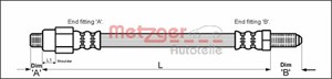 Bromsslang, Bakaxel, mitten, Höger bak, Vänster bak, ALFA ROMEO SPIDER, 0060518411, 10514.45545.00