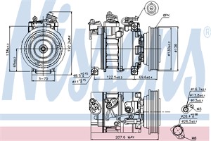 Kompressor, klimatanläggning, ALFA ROMEO,FIAT,LANCIA, 46536396, 46775094, 60814101, 60815796, 60816191, 71721693, 71721694, 71721731, 71