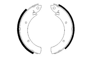 Bromsbackar, sats, Bakaxel, DAEWOO,HYUNDAI,SSANGYONG, 483 300 50 00, 48330 05000, 58305 34A10, 58305 44A00, 58305 44A10, 58305 44A40, 58
