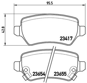 Bromsbeläggsats, Bakaxel, CHEVROLET,KIA,OPEL,VAUXHALL, 1605086, 1605122, 1605625, 1605967, 583021PA30, 58302A2A30, 93169143, 93170602, 9