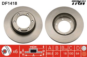 Bromsskiva, Framaxel, TOYOTA 4 RUNNER I, 4 RUNNER II, HILUX Pick-up IV, HILUX Pick-up V, HILUX Pick-up VI, HILUX SUV II, VW TARO, 43512-