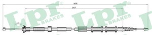 Vajer, parkeringsbroms, Bak, Vänster, ABARTH GRANDE PUNTO, PUNTO, ALFA ROMEO MITO, FIAT GRANDE PUNTO, PUNTO, PUNTO EVO, 55700929