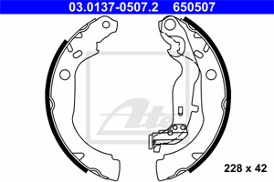 Bromsbackar, sats, Bakaxel, DACIA DUSTER, DUSTER Skåp/SUV, RENAULT DUSTER, 44 06 052 38R, 44 06 074 93R