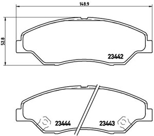 Bromsbeläggsats, KIA RETONA Terrängbil täckt, SPORTAGE SUV, 080453323Z, 0K0453323Z