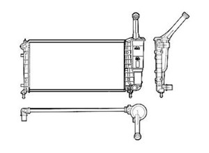 Kylare, motorkylning, FIAT IDEA, LANCIA YPSILON, 4351228050, 4351228051, 46834062, 51706057, 51734088, 51802107, C9741JD0JB
