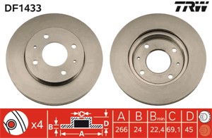 Bromsskiva, Framaxel, MITSUBISHI GALANT V, GALANT VI, GALANT Sedan VI, SPACE WAGON, TREDIA, 3256152893, MB366080, MB366480, MB500968, MB
