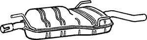 Bakre ljuddämpare, Bak, SAAB 9-5, 9-5 Kombi, 4751715, 4753752, 5321625, 5321658