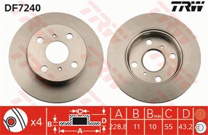 Bromsskiva, Framaxel, TOYOTA STARLET, 43512-10150