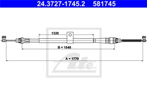 Vajer, parkeringsbroms, Höger bak, NISSAN NOTE, 36530-9U00A, 36530-9U00B