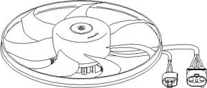 Fläkt, kylare, Vänster, AUDI,SEAT,SKODA,VW, 1K0 959 455BC, 1K0 959 455CS, 1K0 959 455EA, 1K0 959 455FF, 1K0 959 455P