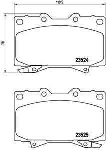 Bromsbeläggsats, Framaxel, LEXUS LX, TOYOTA LAND CRUISER, LAND CRUISER 100, 0446560120, 0446560140, 0446560150, 0446560151, 0446560160,