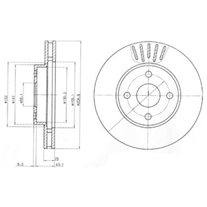 Bromsskiva, Framaxel, TOYOTA COROLLA, COROLLA Kombi, COROLLA Verso, 43512-13030