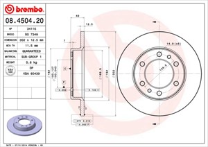Bromsskiva, Framaxel, TOYOTA HILUX Pick-up IV, LAND CRUISER, 4351235070, 4351260060