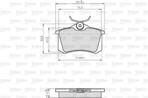 Bromsbeläggsats, Bakaxel, CITROËN,PEUGEOT, 1E0698451, 1E0698451D, 425396, 4253-96, 792698, 7M0698451, 7M3698451E