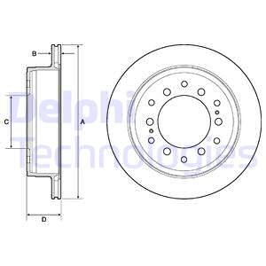Bromsskiva, Bakaxel, LEXUS GX, TOYOTA 4 RUNNER V, FJ CRUISER, FORTUNER, LAND CRUISER PRADO, LAND CRUISER VAN, 4243160311, 42431-60311