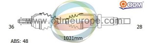 Drivaxel, framaxel höger, VOLVO XC90 I, 30735563, 30759075, 36000337, 36051053, 36051054, 8603437, 8603881