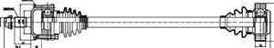 Drivaxel, Bakaxel, båda sidor, MERCEDES-BENZ E-KLASS [W124, W210], E-KLASS T-Model [S210], 0903.H6, 0903H6, 11 33 7 559 794, 11337559794