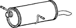 Bakre ljuddämpare, Bak, CITROËN C4 I, C4 Coupé, PEUGEOT 307, 308 I, 1726KE, 1726KF, 1726TZ, 1730H9, 27060-0Y010, 27060-0Y030, 27060-4705