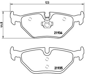 Bromsbeläggsats, Bakaxel, ALPINA,BMW,MG,ROVER, 1020321, 34111164627, 34211164499, 34211164501, 34212157574, 34212157575, 34212157620, 34