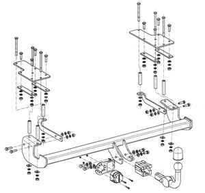 Dragkrok, Avtagbar, FIAT SEDICI, SUZUKI SX4