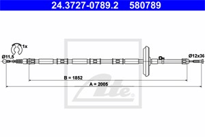 Vajer, parkeringsbroms, Bak, OPEL,VAUXHALL, 13227133, 5 22 046