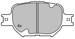 Bromsbeläggsats, Framaxel, TOYOTA CELICA Coupé, COROLLA, COROLLA Kombi, COROLLA Sedan, COROLLA Verso, 04465-13030, 04465-20500, 04465-20