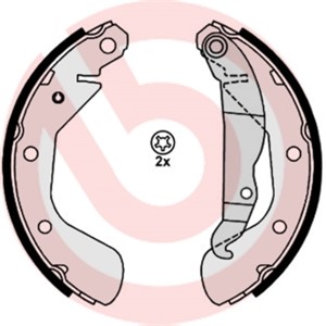 Bromsbackar, sats, Bakaxel, OPEL CORSA C, CORSA C Skåp/halvkombi, 1605041, 1605052, 90542862, 91158363, 9196291