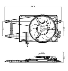 Fläkt, kylare, FIAT IDEA, IDEA Van, PUNTO, PUNTO Skåp/halvkombi, LANCIA MUSA, YPSILON, 11213-88381, 1121488381P, 30666206, 30666210, 467