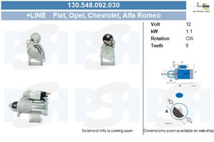 Startmotor, ALFA ROMEO,CHEVROLET,FIAT,OPEL,SAAB,VAUXHALL, 1202218, 25180808, 55556092, 55556093, 55556094, 55576980, 6202084, 71748653,