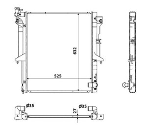 Kylare, motorkylning, MITSUBISHI L200 / TRITON, L200 / TRITON Flak/chassi, 1350A922, 171615301, 175615301, 321615301, 839615300, 8396153
