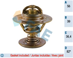 Termostat, kylvätska, FIAT,LANCIA, 0004351196, 0004409254, 0007649055, 0043558460, 4351196, 4355846, 43558460, 4409254, 44092540, 764905