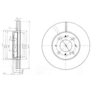 Bromsskiva, Framaxel, MITSUBISHI GALANT VI, GALANT VIII, GALANT Kombi VIII, GALANT Sedan VI, LANCER Kombi VII, MB618340, MB895098, MB895