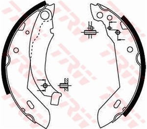 Bromsbackar, sats, Bakaxel, PEUGEOT,RENAULT, 4241 25, 4241 71, 4241 E6, 4241000000, 77 00 710 400, 77 01 201 800, 77 01 202 016, 77 01 2