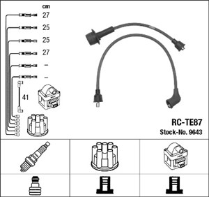 Tändkabelsats, TOYOTA, 90919-21174, 90919-21259, 90919-21307, 90919-21308, 90919-21315, 90919-21315-000, 90919-21377