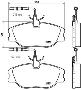 Bromsbeläggsats, Framaxel, CITROËN,FIAT,LANCIA,PEUGEOT, 1611458180, 1617249280, 425109, 425110, 425453, 71752992, 71770974, 77362237, 99