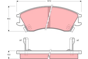 Bromsbeläggsats, Framaxel, SUBARU JUSTY I, 725193010, 725193011, S3500L2105800001